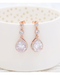 Boucles mariage goutte Rose Gold