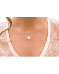 Collier mariage goutte or rose