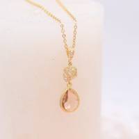 Collier de mariée fleur Rose