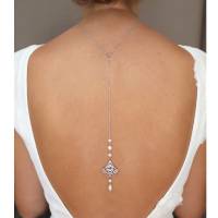 Bijoux de dos argenté strass
