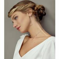 Boucles d'oreilles Mariée perle argenté