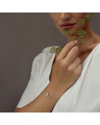Bracelet mariée argenté romantique 