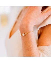 Bracelet mariée argenté romantique 