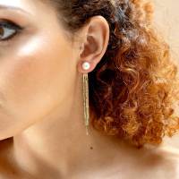 Boucles d'oreilles mariage doré
