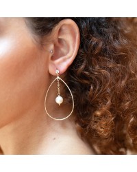 Boucles d'oreilles mariée perle 