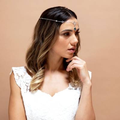 Headband mariage nila bleu