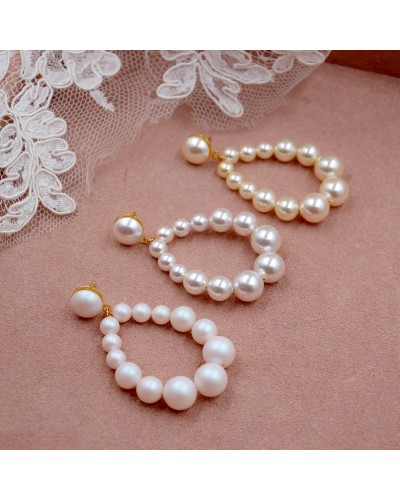 Boucles d'oreilles mariée perles " Leya"