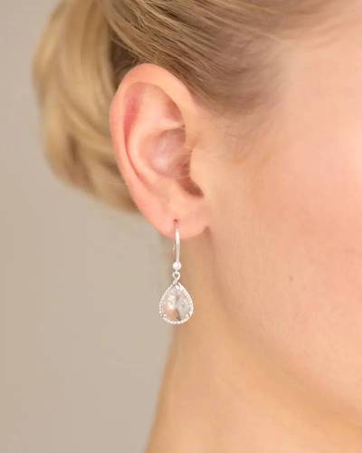 Boucles d'oreilles mariée pêche.