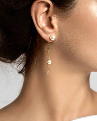 Boucles d'oreilles mariée perle ivoire