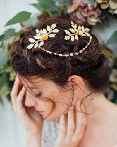 Peigne de Mariée Décoré de Feuilles Ediane : Une Touche de Naturel