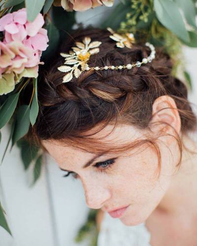 Peigne de Mariée Décoré de Feuilles Ediane : Une Touche de Naturel