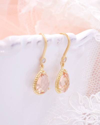 Boucles d'oreilles mariée gouttes