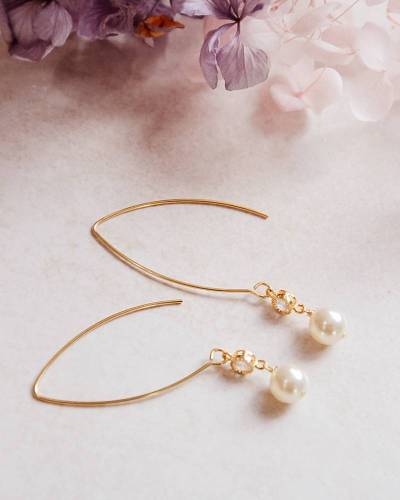 Boucles d'oreilles mariée perle pendantes