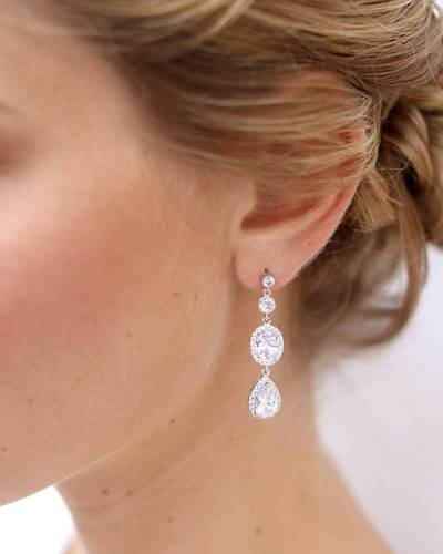 Boucles d'oreilles mariée pendantes