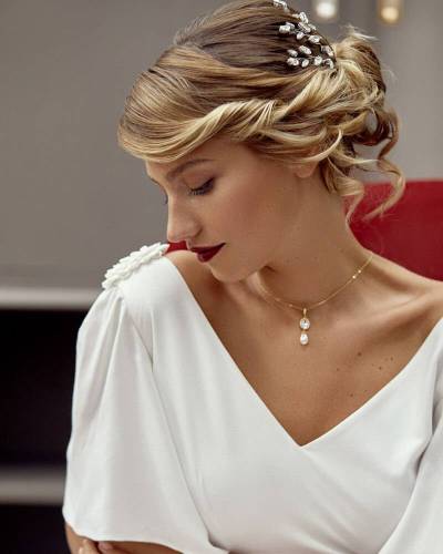 Pics à chignon mariée bohème x3