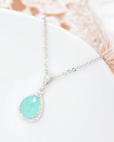 Collier mariée goutte couleur