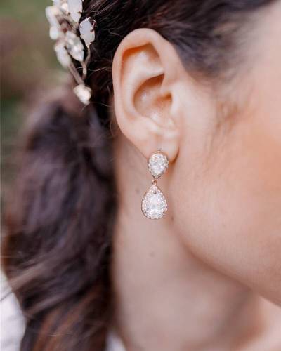 Boucles d'oreilles mariée romantique