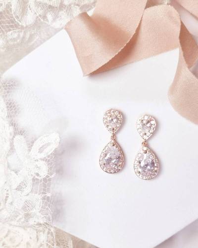 Boucles d'oreilles mariée romantique