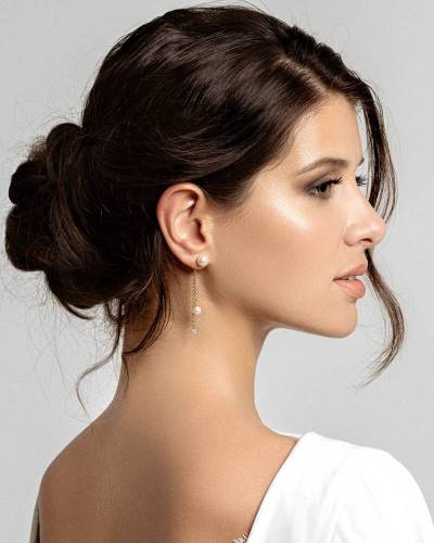 Boucles d'oreilles élégantes pour le lobe – Bijou raffiné pour mariée