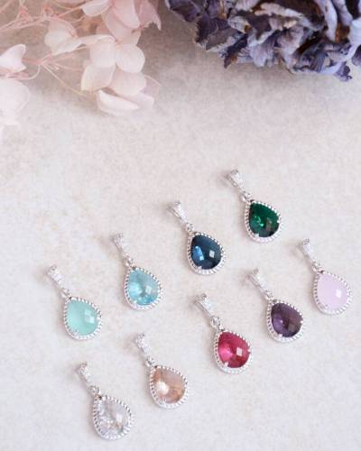 Collier mariée goutte couleur