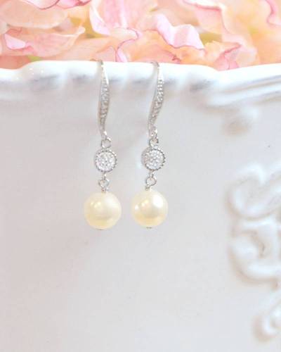 Boucles d'oreilles mariée Perle