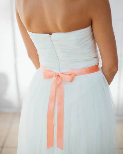 Ceinture pour robe de mariée romantique vieux rose.