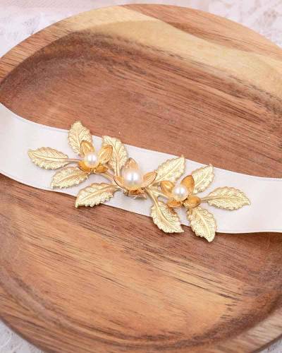 Ceinture pour robe de mariée romantique vieux rose.