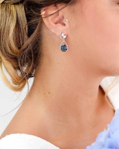 Boucles d'oreilles mariage Catnys. Something blue