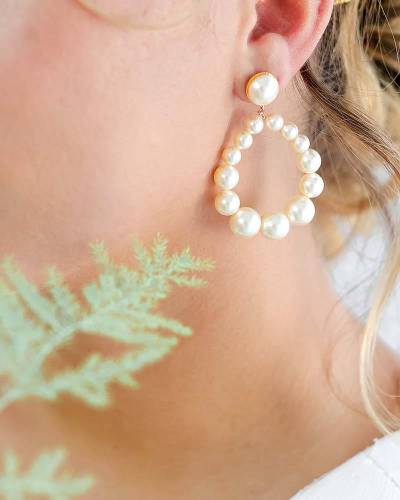 Élégantes Boucles d'Oreilles Mariée Leya en Perles, Atelier Sarah Aime