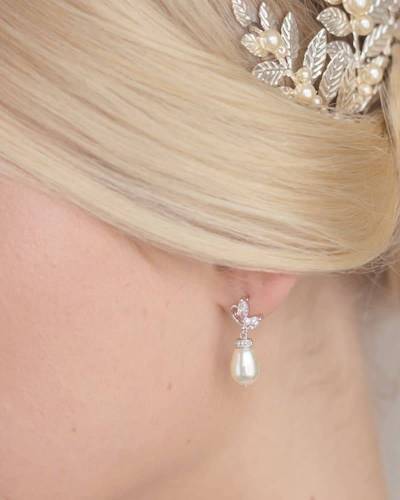 Boucles d'oreilles perles mariage Kate