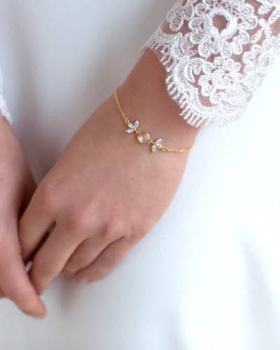 Bracelet mariage fleurs cristal "Catnys"