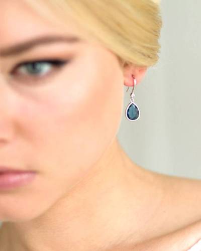 Boucles d'oreilles de mariée bleu