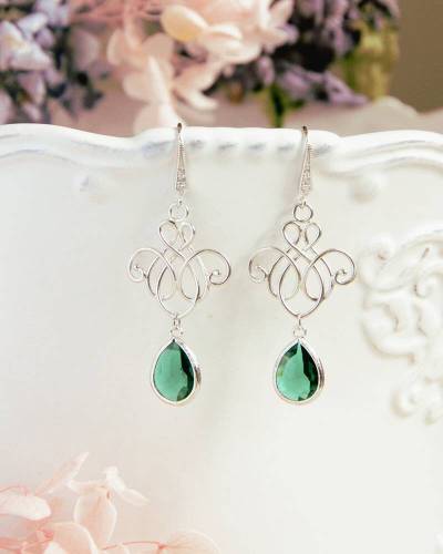 Boucles d'oreilles de mariée bleu