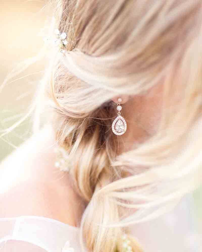 Boucles d'oreilles mariage dorées "Esmée"