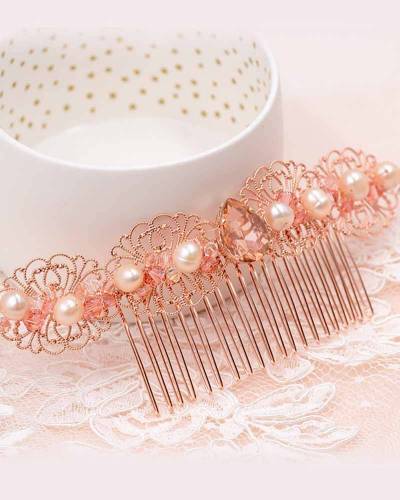Peigne  de mariée romantique bohème