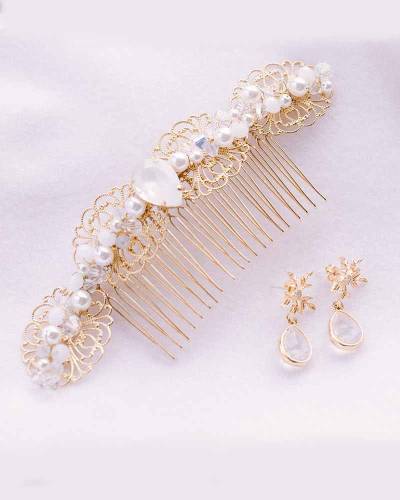 Peigne  de mariée romantique bohème