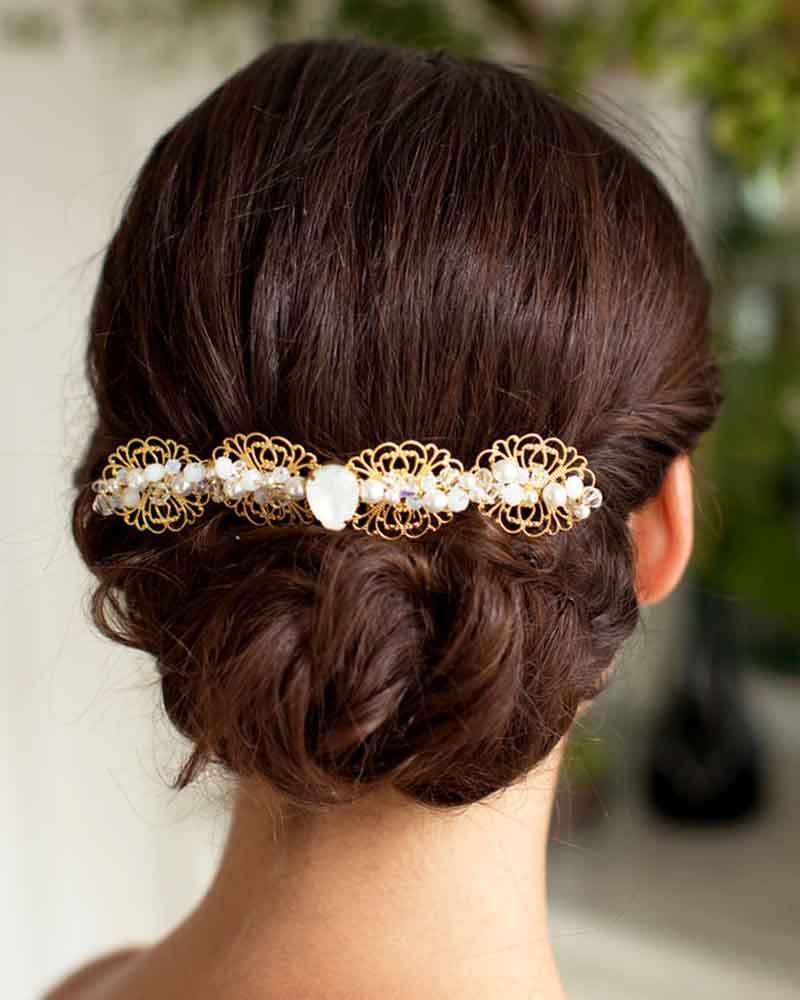 Peigne  de mariée romantique bohème