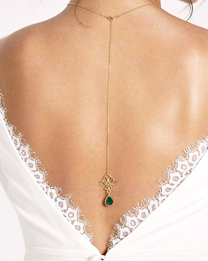 Bijou de dos pour collier mariage Nila - Élégance & finesse sur mesure