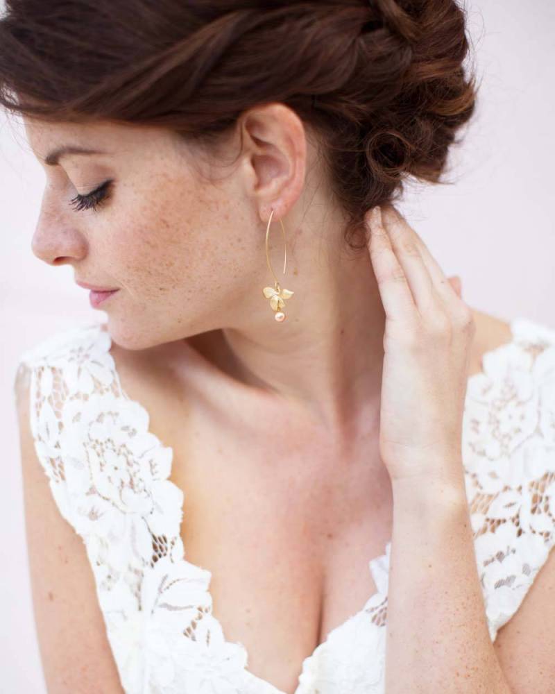 Boucles d'oreilles Mariage orchidée "Juliette"