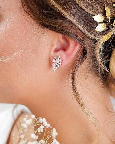 Clips d'oreilles mariée Romance - Élégance raffinée pour la mariée