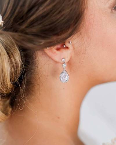 Boucles d'Oreilles Mariage Souad - Bijoux  Mariage Romantique