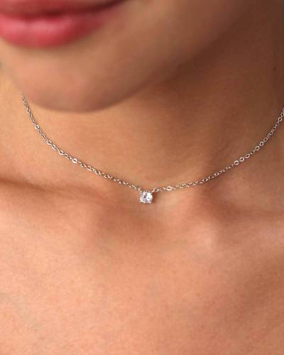 Collier mariage solitaire "Aline"