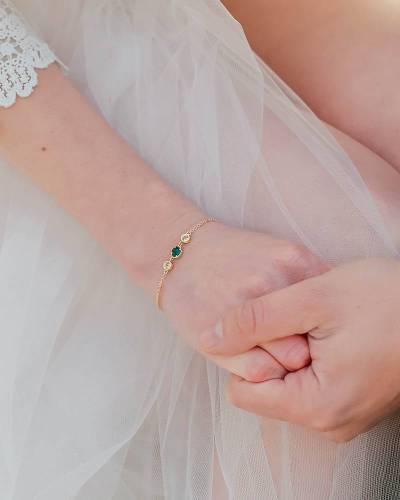 Bracelet mariage bleu strass