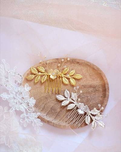 Peigne Mariée argenté strass "Juline"