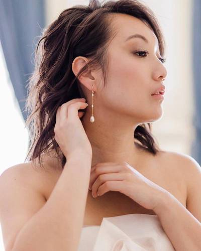 Boucles d'oreilles mariée Zoya – Perles fines &  bijoux mariée chics