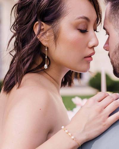 Boucles d'oreilles mariée Zoya – Perles fines &  bijoux mariée chics