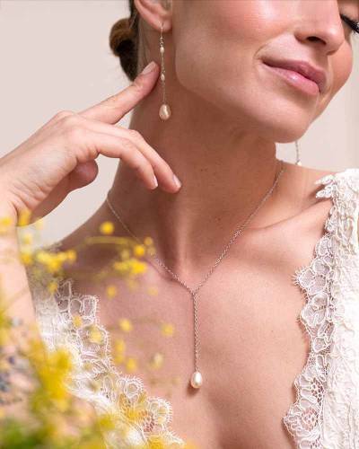 Boucles d'oreilles mariée Zoya – Perles fines &  bijoux mariée chics