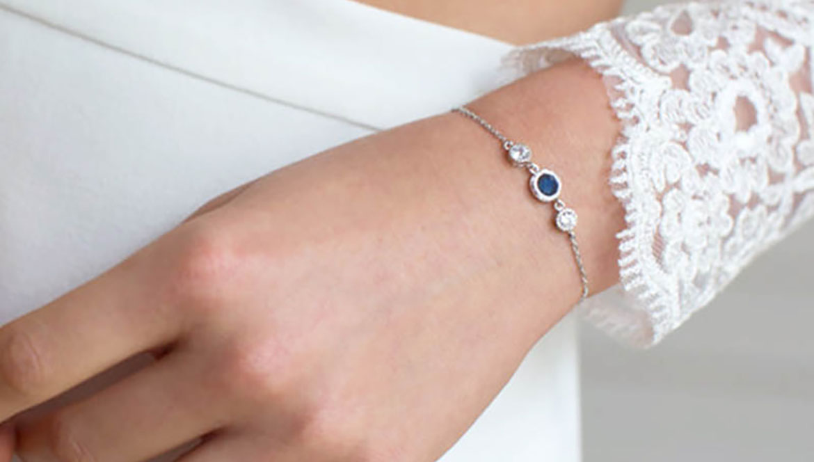 Bracelet de mariée bleu